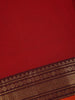 Red Solid Design Cotton Saree with Zari Woven Border - Diadem