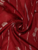 Red Stripes And Floral Woven Banarasi Silk Saree With Zari Border - Diadem