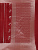 Red Stripes And Floral Woven Banarasi Silk Saree With Zari Border - Diadem