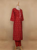 Red Diamond Designed Cotton Salwar Suit - Diadem