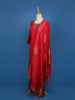 Red Embroidered Jacquard Straight Cut Salwar Suit - Diadem