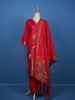 Red Floral Designed Cotton Salwar Suit - Diadem