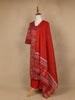 Red Floral Design Printed Cotton Salwar Suit - Diadem