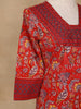 Red Floral Design Printed Cotton Salwar Suit - Diadem