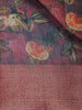 Red Floral Designed Chanderi Cotton Saree - Diadem