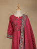 Red Floral Designed Cotton Anarkali Salwar Suit - Diadem