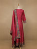Red Floral Designed Cotton Anarkali Salwar Suit - Diadem