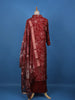 Red Floral Designed Cotton Salwar Suit - Diadem