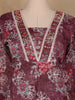Red Floral Designed Cotton Salwar Suit - Diadem