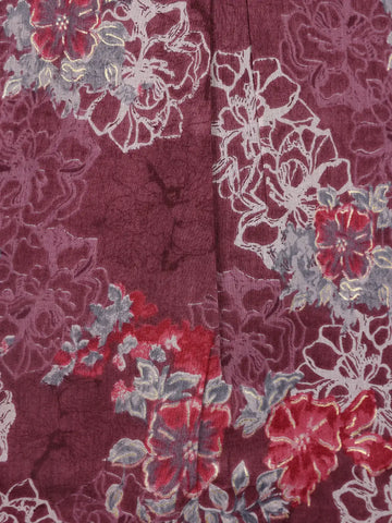 Red Floral Designed Cotton Salwar Suit - Diadem