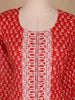 Red Floral Designed Cotton Salwar Suit - Diadem