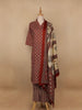 Red Floral Designed Cotton Salwar Suit - Diadem