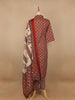 Red Floral Designed Cotton Salwar Suit - Diadem