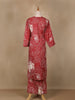 Red Floral Designed Cotton Salwar Suit - Diadem