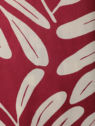 Red Floral Designed Cotton Salwar Suit - Diadem