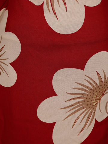 Red Floral Designed Cotton Salwar Suit - Diadem