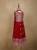 Red Floral Designed Georgette Lehenga - Diadem