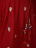 Red Floral Designed Georgette Lehenga - Diadem