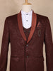 Red Floral Designed Men's Suit for Reception - Diadem