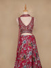 Red Floral Designed Semi Silk Bridesmaid Lehenga - Diadem