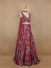 Red Floral Designed Semi Silk Bridesmaid Lehenga - Diadem