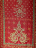 Red Floral Designed Semi Silk Kaftan Suit - Diadem
