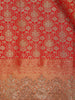 Red Floral Woven Banarasi Silk Saree - Diadem