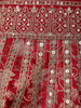 Red Floral Embroidered Semi Silk Lehenga for Bridesmaids - Diadem
