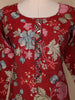 Red Floral Printed Semi Silk Salwar Suit - Diadem