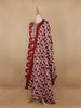 Red Floral Prints Cotton Straight Cut Salwar Suit - Diadem