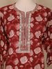 Red Floral Prints Cotton Straight Cut Salwar Suit - Diadem
