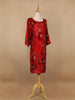 Red Floran Design Cotton Kurti - Diadem