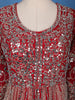 Red Mirror Embroidered Georgette Palazzo Salwar Suit - Diadem