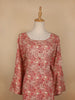 Red Paisley Printed Cotton Kurti - Diadem