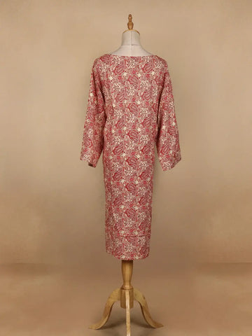 Red Paisley Printed Cotton Kurti - Diadem