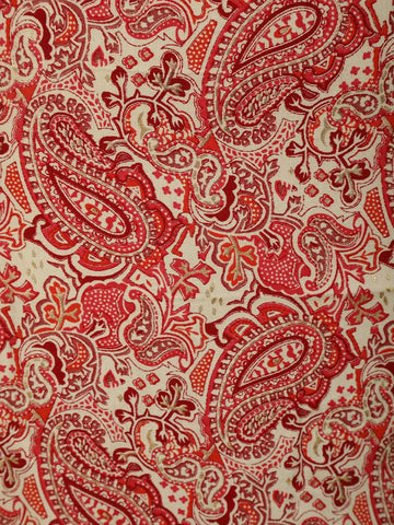 Red Paisley Printed Cotton Kurti - Diadem