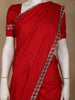 Red Satin Fancy Saree with Designed Border - Diadem