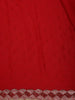 Red Satin Fancy Saree with Designed Border - Diadem