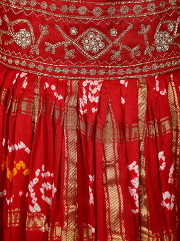Red Semi Silk Floral Embroidery Party Wear Gown - Diadem