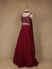 Red Sequins Embroidered Satin Lehenga - Diadem