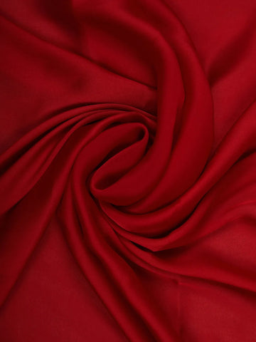 Red Solid Satin Fancy Saree with Designed Border - Diadem