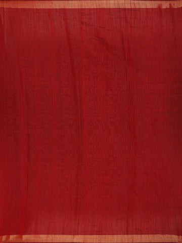 Red and Golden Beige Geometric Pattern Woven Tussar Silk Saree - Diadem