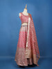 Rose Pink Floral Designed Mirror Work Silk Bridesmaid Lehenga - Diadem