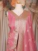 Rose Pink Floral Woven Silk Lehenga