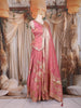 Rose Pink Floral Woven Silk Lehenga