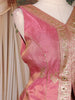 Rose Pink Floral Woven Silk Lehenga