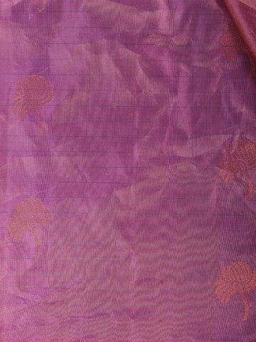 Rose Pink Gold Zari Woven Soft Silk Saree - Diadem