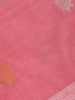 Rose Pink Leaf Butta Woven Design Cotton Saree