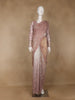 Rose Gold Sequin Floral Designed Beaded Net Saree - Diadem