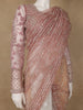 Rose Gold Sequin Floral Designed Beaded Net Saree - Diadem